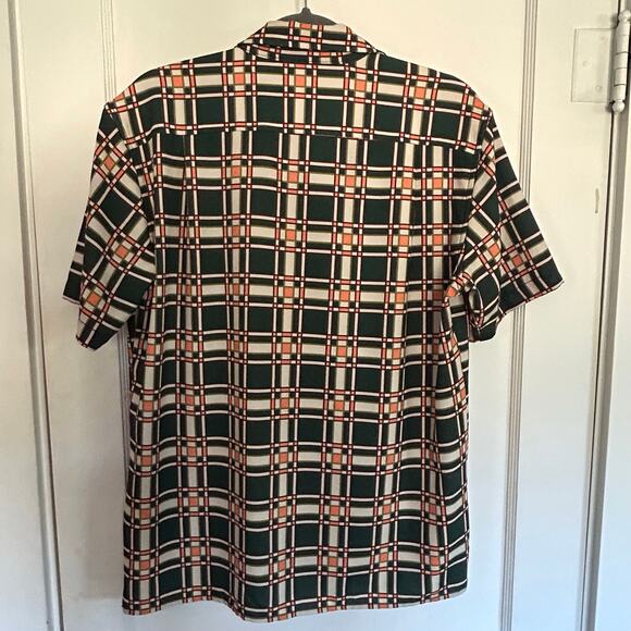 Deus Ex Machina Men’s Large Plaid Button Shirt Retro Short Sleeve - Picture 9 of 16